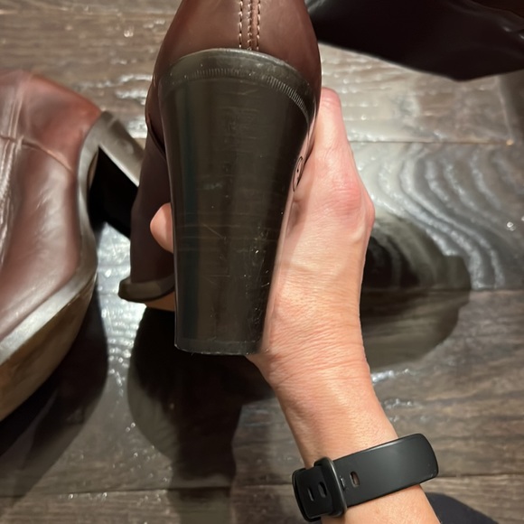 Gucci western style heel boots brown leather  new size 38.5 - Picture 5 of 6